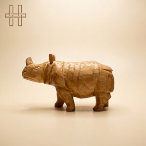 Handcrafted Wooden rhino (Golden)-Heritage Handmades -Wood-Premium Minimalist -Handcrafted
