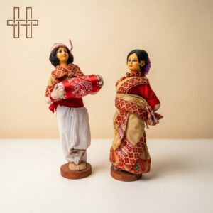 Assamese Bihu Dance Doll Set-Heritage Handmades -Wood-Premium Minimalist -Handcrafted