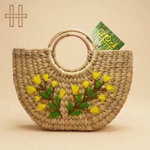 Handwoven Kahuna Bag 3-Heritage Handmades -Water Hyacinth-Premium Minimalist -Handcrafted