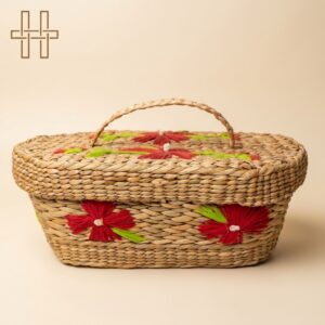 Handwoven kahuna Basket 2-Heritage Handmades -Water Hyacinth-Premium Minimalist -Handcrafted