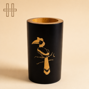 Bamboo Pen Stand - Minimalist Organizer - Hornbill Design - Eco-Friendly - HandCrafted