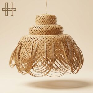 The Sovereign Bell Lantern - Silhouette of Tradition - Timeless Fiber - IL082- Bamboo Lampshade