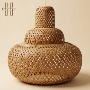 The Sovereign Dome Lantern - Silhouette of Tradition - Timeless Fiber - IL094- Bamboo Lampshade