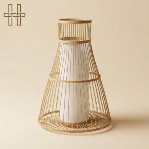 The Exotic Halo Tower - Silhouette of Tradition - Timeless Fiber - IL127- Bamboo Hanging Lamp