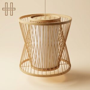 The Artisan’s Radial Halo - Silhouette of Tradition - Timeless Fiber - IL122- Bamboo Hanging Lamp