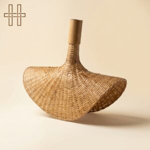 The Artisan’s Arc Shade - Silhouette of Tradition - Timeless Fiber - IL083- Bamboo Lampshade