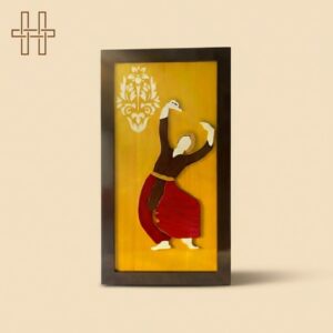 Wooden Crafts Frame-Satriya Nritya-Engineered Wood-Orange-Brown-Handcrafted