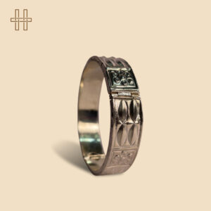 Gaam Kharu (Assamese Traditional Bracelet)-2 Xilikha Slim Band In Silver Tone-Artisan Heartmade-Gold Polished